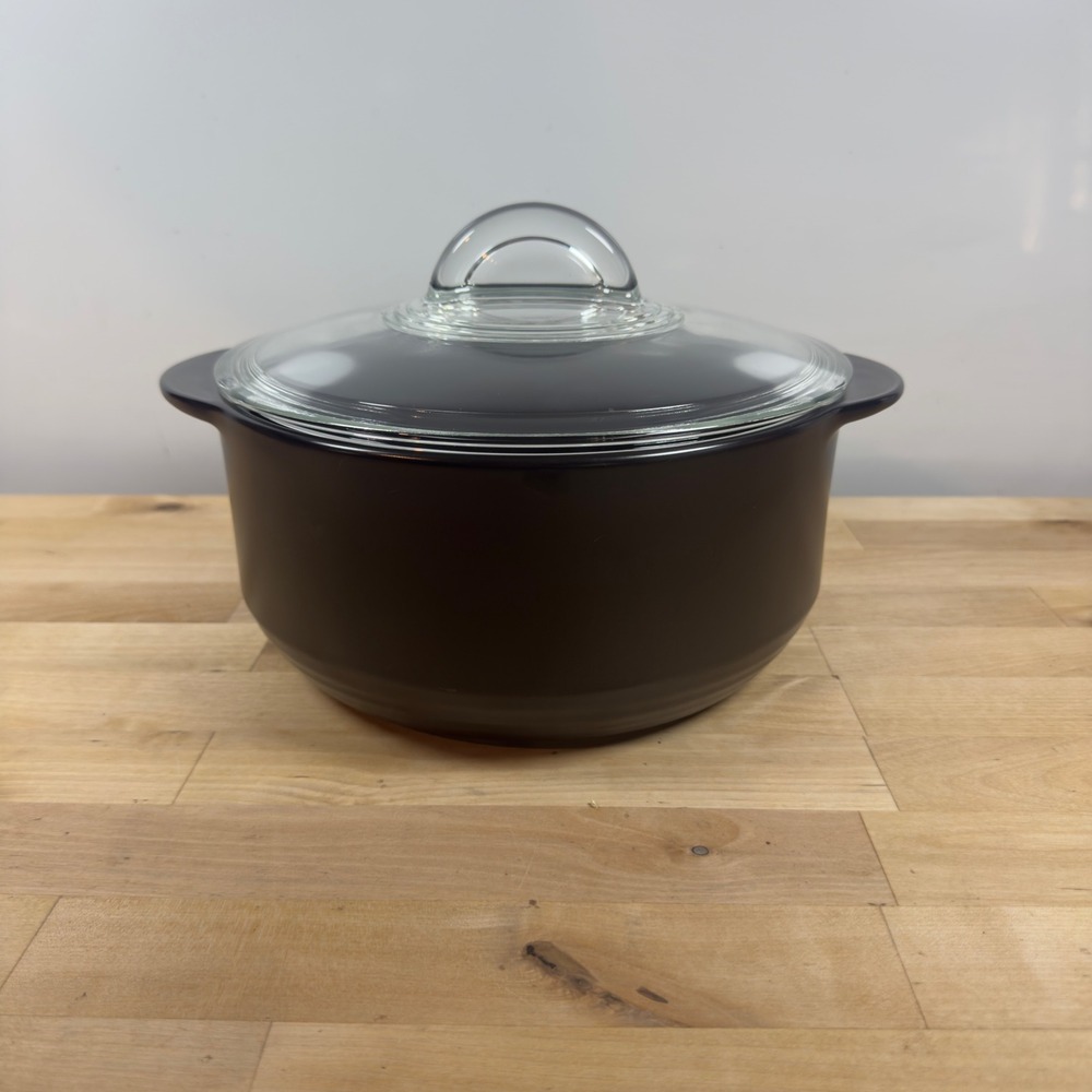 Pampered Chef Rockcrok 4 QT Dutch Oven Matte Black Ceramic Pot with Glass Lid
